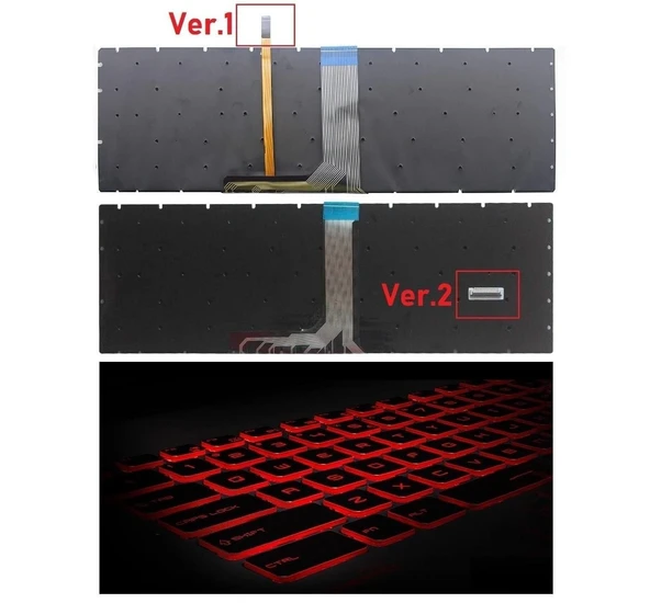 MSI GS73, GS73 8RF Stealth, GS73VR Notebook Klavye Ver.2 - Siyah - TR - Backlit - RGB - Kırmızı Tuş ürün görseli 1