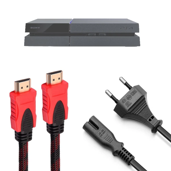 PS4 Güç Kablosu ve Örgülü Hdmi Kablo Set Playstation 4 Aksesuar ürün görseli 1