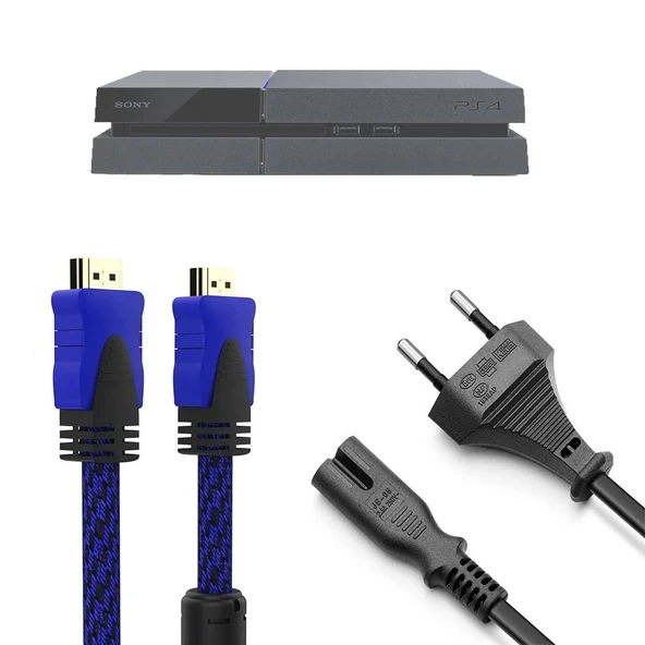 PS4 Güç Kablosu Hdmi Örgülü Kablo Set Playstation 4 Aksesuar ürün görseli 1