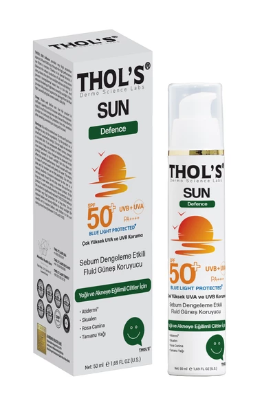 THOL'S SUN Defence (TB8) Fluid  Güneş Koruyucu - 50 ml  Yağlı ve Akneye Eğilimli Ciltler İçin Sebum Dengeleme Etkili Fluid Güneş Koruyucu ürün görseli 1