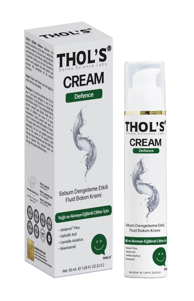 THOL'S CREAM Defence (TB22) Fluid  Bakım Kremi- 50 ml  Yağlı ve Akneye Eğilimli Ciltler İçin Sebum Dengeleme Etkili Fluid Bakım Kremi ürün görseli 1