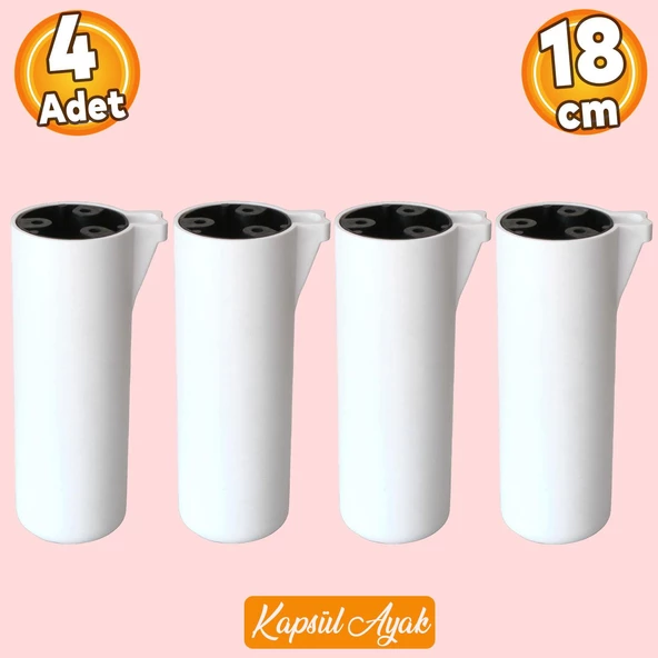 Kapsül Bohem Beyaz 18 cm Mobilya Kanepe Koltuk Baza Yükseltici Yükseltme Ayağı Ayakları 4 Adet ürün görseli 1