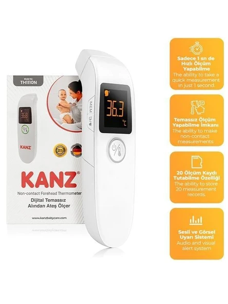 Kanz Dijital Temassız Alından Ateş Ölçer TH1110N ürün görseli 1