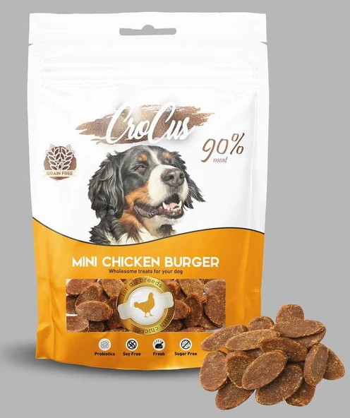 Crocus Mını Tavuk Burger Tahılsız Köpek Ödülü 80 Gr ürün görseli 1