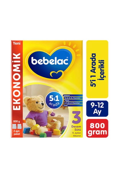 Bebelac 3 Devam Sütü 9 Ay+ 800 gr - Resim 2