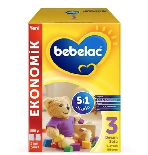 Bebelac 3 Devam Sütü 9 Ay+ 800 gr ürün görseli 1