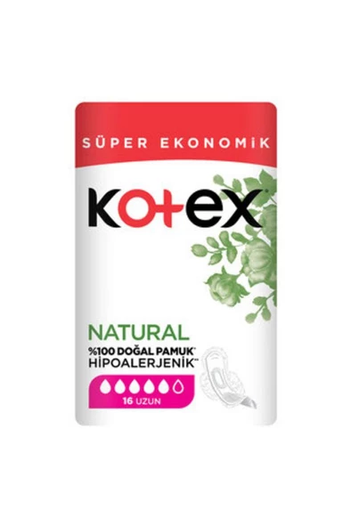 Kotex Süper Ekonomik Hijyenik Ped Natural Ultra Uzun 16'lı ürün görseli 1