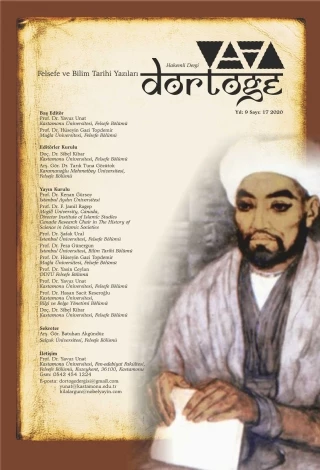 Dörtöğe Felsefe ve Bilim Tarihi Yazıları Hakemli Dergi Yıl:9 Sayı:17 ürün görseli 1