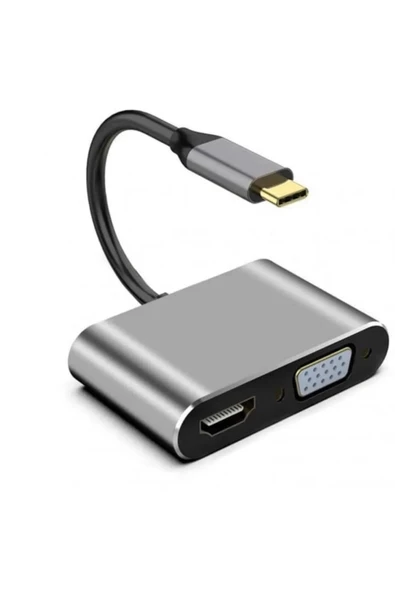 Type C 4 İn 1 4K Hdmi- Vga-Usb 3.0-87W Type C Dişi ürün görseli 1