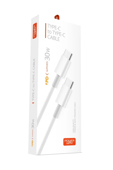 Powerway 30W Pd30 Type-C To Type-C 1M Data Ve Şarj Kablosu ürün görseli 1