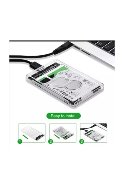 Usb 3.0 Taşınabilir Hardisk Kutusu Şeffaf Kutu - Resim 3