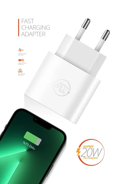 20W Type C Giriş Hızlı Şarj Başlığı Rx20 - Resim 3