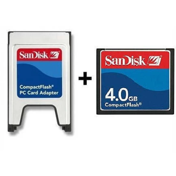 Sandisk 4Gb Compact Flash Kart + Pcmcıa Adaptör ürün görseli 1
