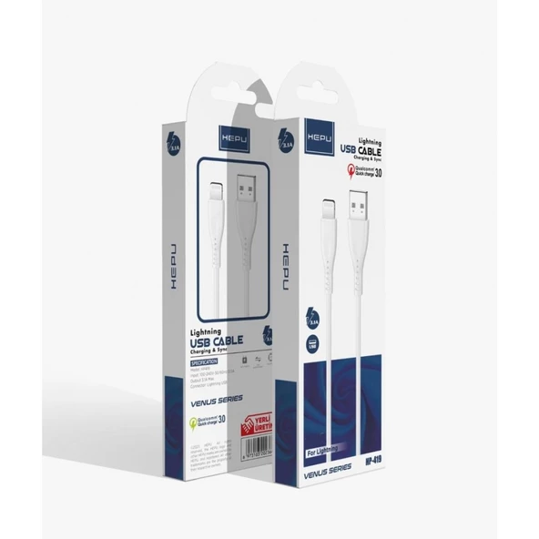 Hepu 8 Pin Lightning Qc 3.0 3.1A Powerbank Şarj Kablosu 30 Cm ürün görseli 1