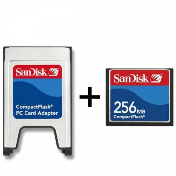 Sandisk 256Mb Compact Flash Kart + Pcmcıa Adaptör ürün görseli 1