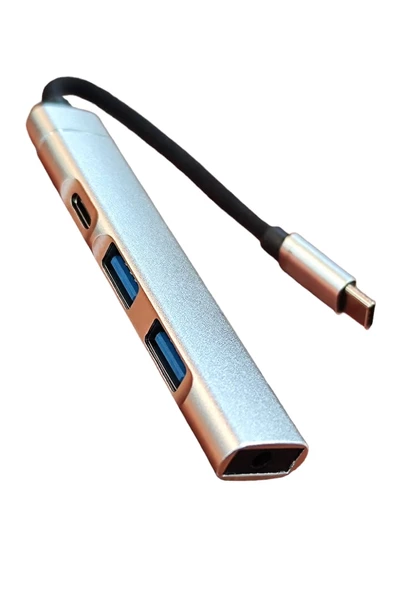 Type C 4 İn 1 Hub PD-2xUsb 3.0-3.5 mm ses girişi ürün görseli 1
