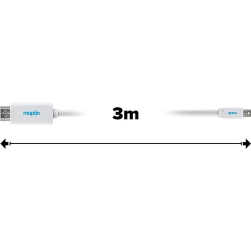 Mini Displaypot To HDMI Kablo 3 Metre Beyaz - Resim 2