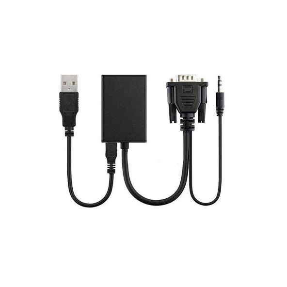Vga to Hdmi Çevirici Kablo Ses Çıkışlı Vga Dişi Hdmi Erkek ürün görseli 1