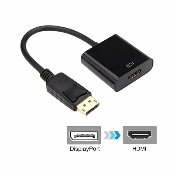 Displayport To Hdmi Dönüştürücü Adaptör Display Port Erkek Vga Dişi ürün görseli 1