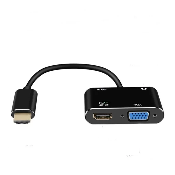 Pmr Hdmi to Hdmi -Vga Çevirici Adaptör Ses Çıkışlı ürün görseli 1