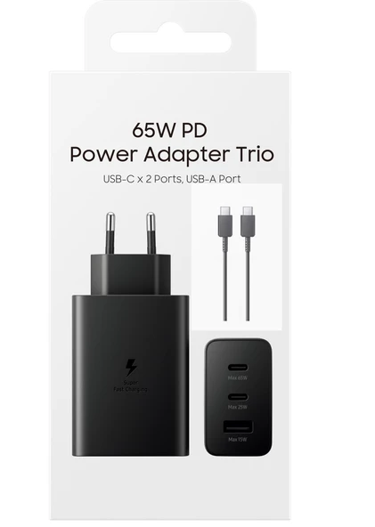 Pmr Type C & Type A Hızlı Şarj Aleti Üçlü 2*Type c- Usb (65W - 25W - 15W) ürün görseli 1