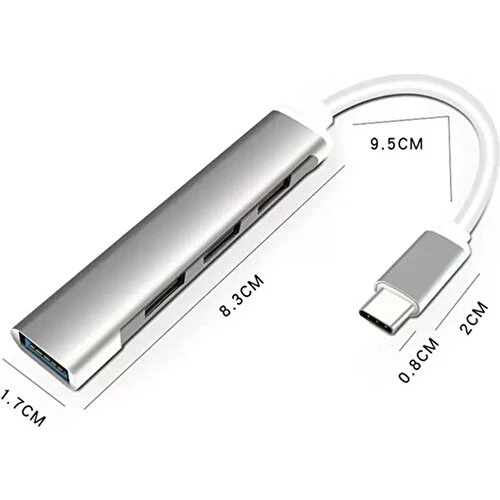 Type - C 3.1 4 Girişli Usb Çoğaltıcı Hub - Resim 2
