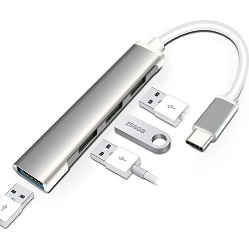 Type - C 3.1 4 Girişli Usb Çoğaltıcı Hub ürün görseli 1