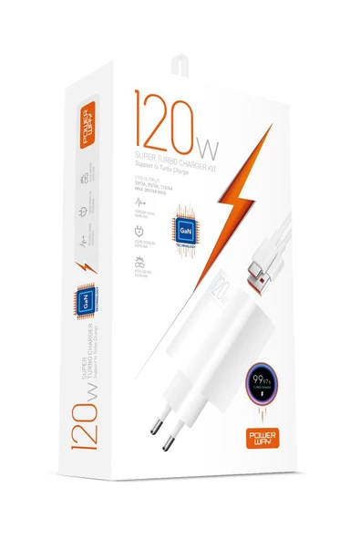 Powerway 120W Type-C Şarj Adaptörü ve Kablo Seti GaN Teknolojisi ürün görseli 1