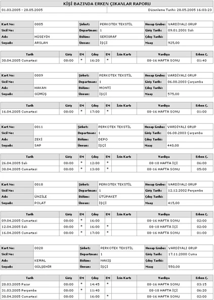 Perkotek Personel Takip Programı - Resim 7