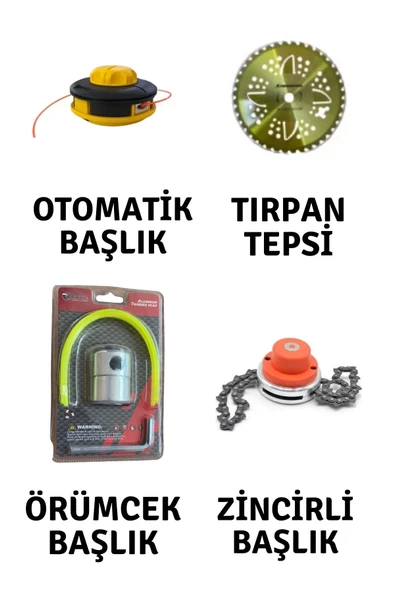 Motorlu Tırpan 4 lü Başlık Seti ürün görseli 1