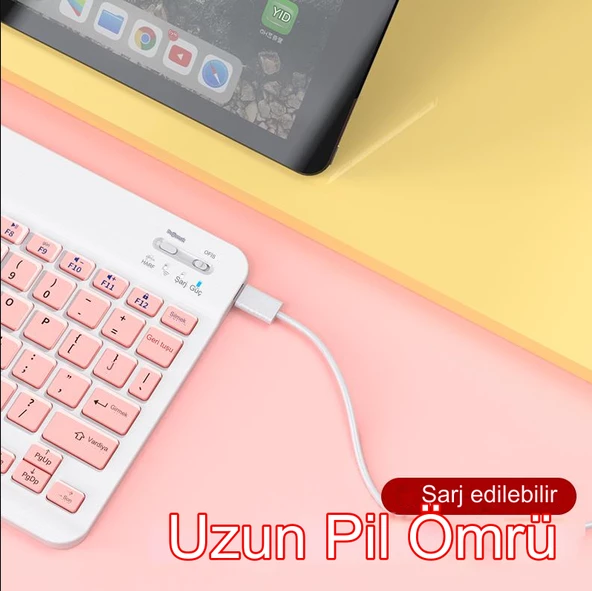 Kablosuz Klavye Ve Mouse Seti Bluetoothlu Şarj Edilebilir Windows İos Android Telefon Tablet Uyumlu - Resim 5