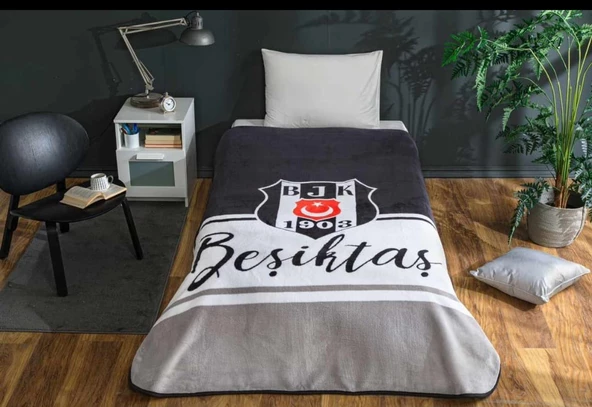 Taç Lisanslı Battaniye Beşiktaş logo Tek Kişilik 2025 yeni sezon ürün görseli 1