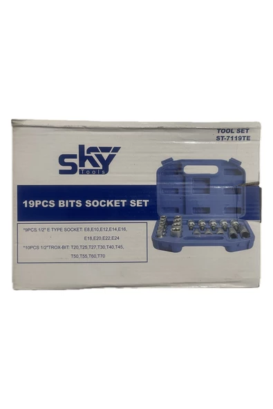 SKY 19 PARÇA LOKMA TAKIMI TORX VE E LOKMA - Resim 2