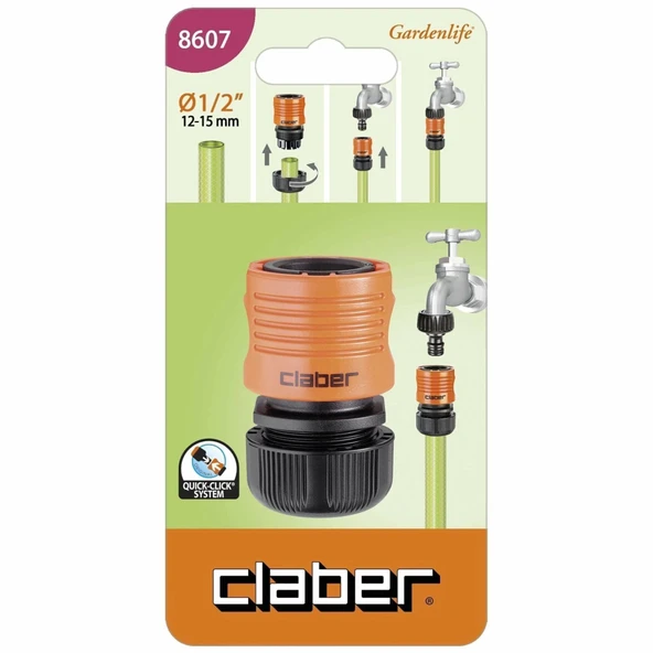 HORTUM MUSLUK BAĞLANTI ADAPTÖRÜ 1/2" CLABER 8607 ürün görseli 1