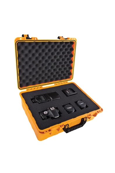 Süper Bag Fotoğraf Makinası Çantası Fotoğraf Aksesuar Süngerli Takım Çantası Asrın Sf450s  SARI ürün görseli 1