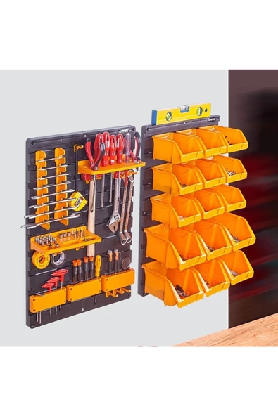 Tekreyonda Süper Bag Hırdavat Duvar Panel Seti Duvar Alet Paneli Duvar Takım Çantası Duvar Alet Organizeri ASR-6020 ürün görseli 1