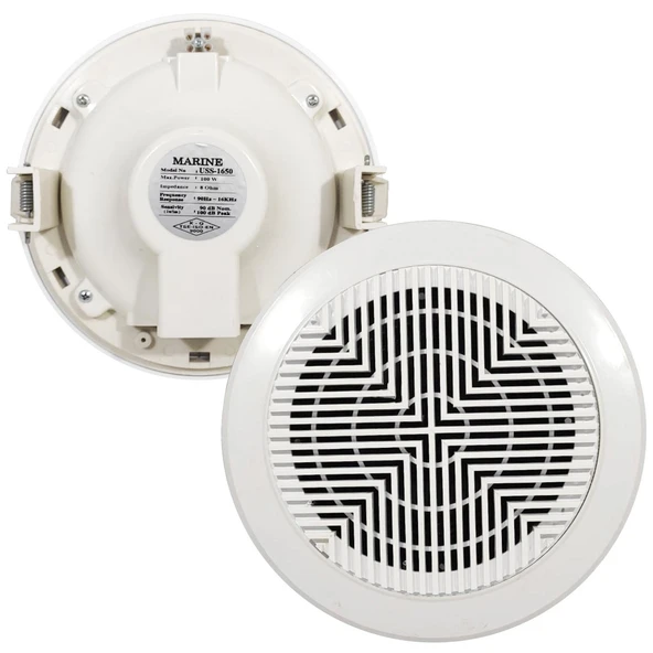 Universal USS-1650 Marine Alçıpan Trafosuz Tavan Hoparlör 16cm 100 Watt Beyaz ürün görseli 1