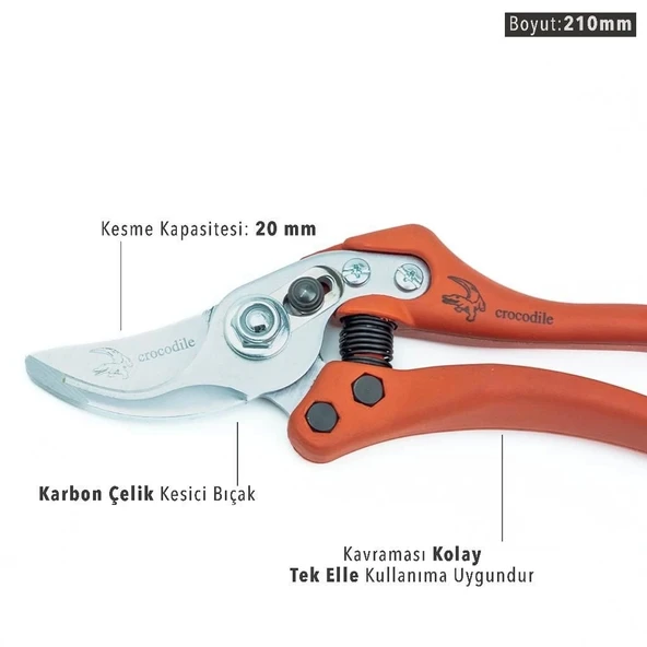 BAĞ MAKASI CROCODİLE 3169-1 (210MM) - Resim 5