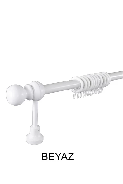 KLASİK AHŞAP RUSTİK PERDE ASKISI 28 MM BORU Beyaz ürün görseli 1