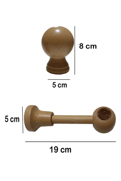 KLASİK AHŞAP RUSTİK PERDE ASKISI 28 MM BORU Siyah - Resim 3