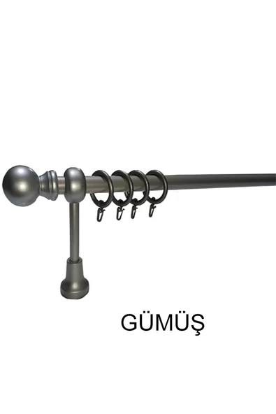 KLASİK AHŞAP RUSTİK PERDE ASKISI 28 MM BORU Gümüş ürün görseli 1