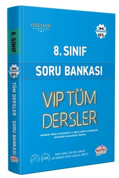 EDİTÖR 8.SINIF VİP TÜM DERSLER SORU BANKASI ürün görseli 1