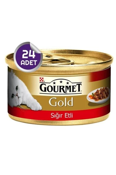 Gourmet Gold Parça Etli, Sığır Etli 85gr Yaş Kedi Kons X 24 Adet ürün görseli 1