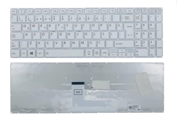 Toshiba Satellite L50D-B-13K Notebook Klavyesi Beyaz TR ürün görseli 1