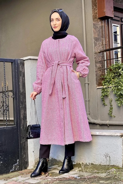 Düğmeli Kaşe Kap Pudra ürün görseli 1