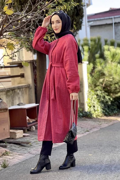 Düğmeli Kaşe Kap Nar Çiçeği - Resim 3