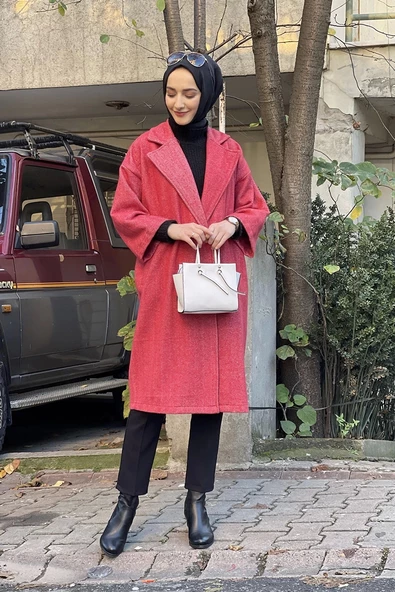 Kaşe Ceket Nar Çiçeği ürün görseli 1