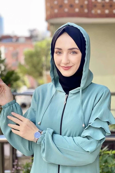 Kapişonlu Kap Çağla Yeşili - Resim 2