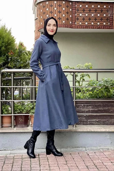 Mevlana Kaşe Kaban Lacivert - Resim 2