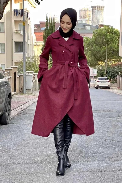 Kaşe Kaban Bordo ürün görseli 1